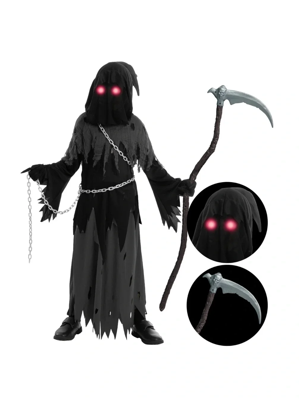 Grim Reaper Halloween Costume w/ Accessories